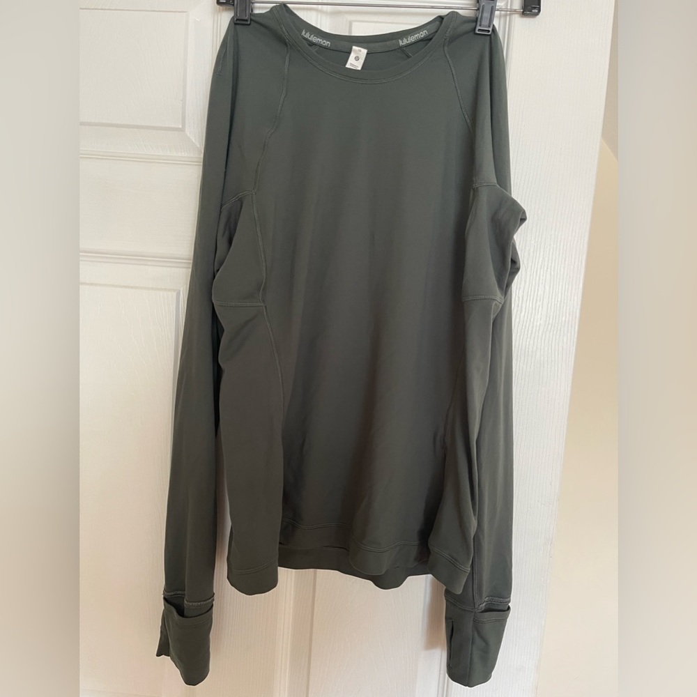 Lululemon It’s Rulu Run Long Sleeve Sz 10 Smoked spruce